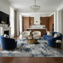 Covor Milano Galaxy, Crem/Albastru, Living, Dormitor, Modern