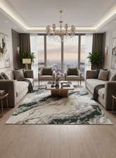 Covor Volga, Verde Smarald,Living, Dormitor, Modern -8443A