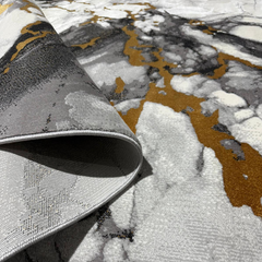 Covor Elisa, Gold/Gri, Living, Dormitor, Modern - A112B