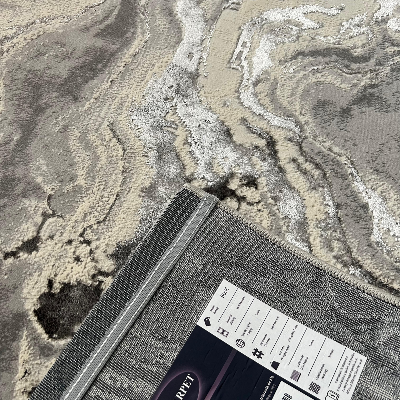 Covor Buse Galaxy, Gri, Living, Dormitor, Modern