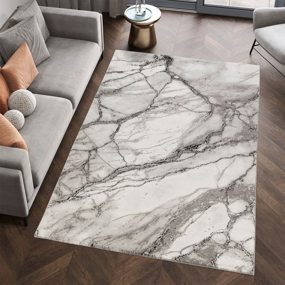 Covor MYKONOS,WHITE V.GREY,Living, Dormitor, Modern -T159A