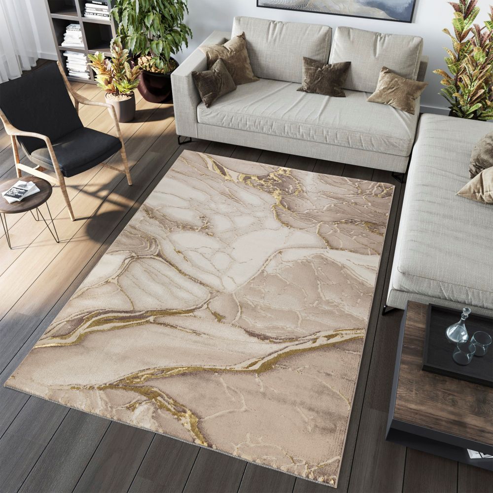 Covor RODOS,BEIGE V.GOLD,Living, Dormitor, Modern -T156A