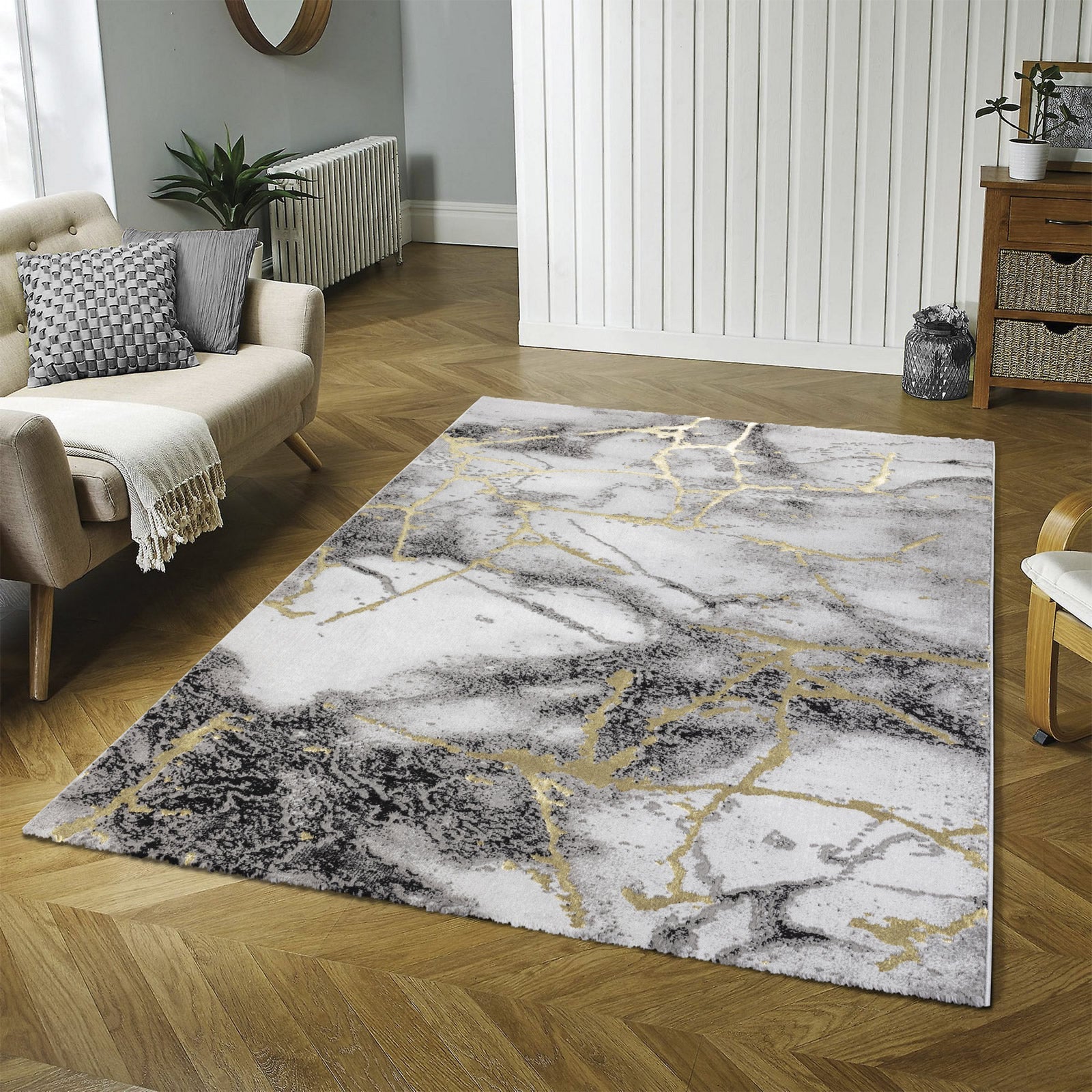 Covor Marmara Gresie Grey Gold