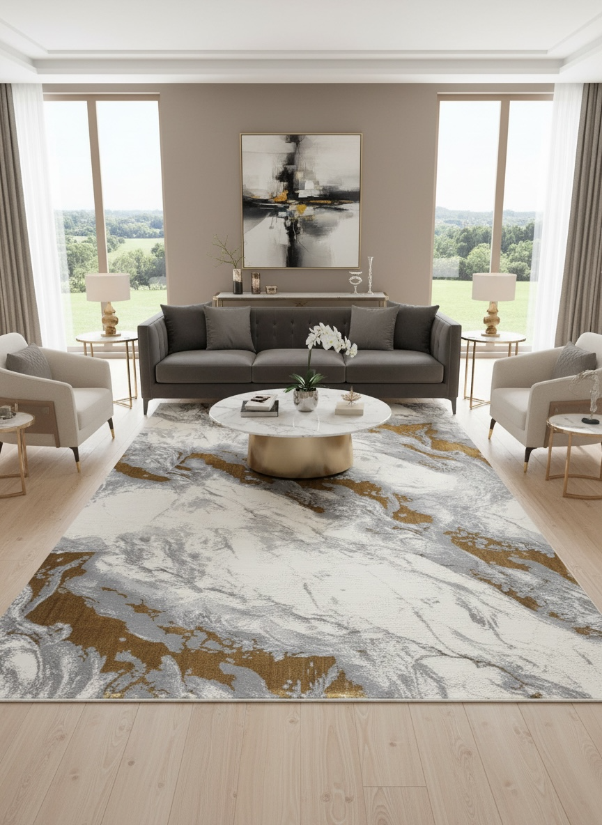 Covor Volga ,Gold,Living, Dormitor, Modern -8443A