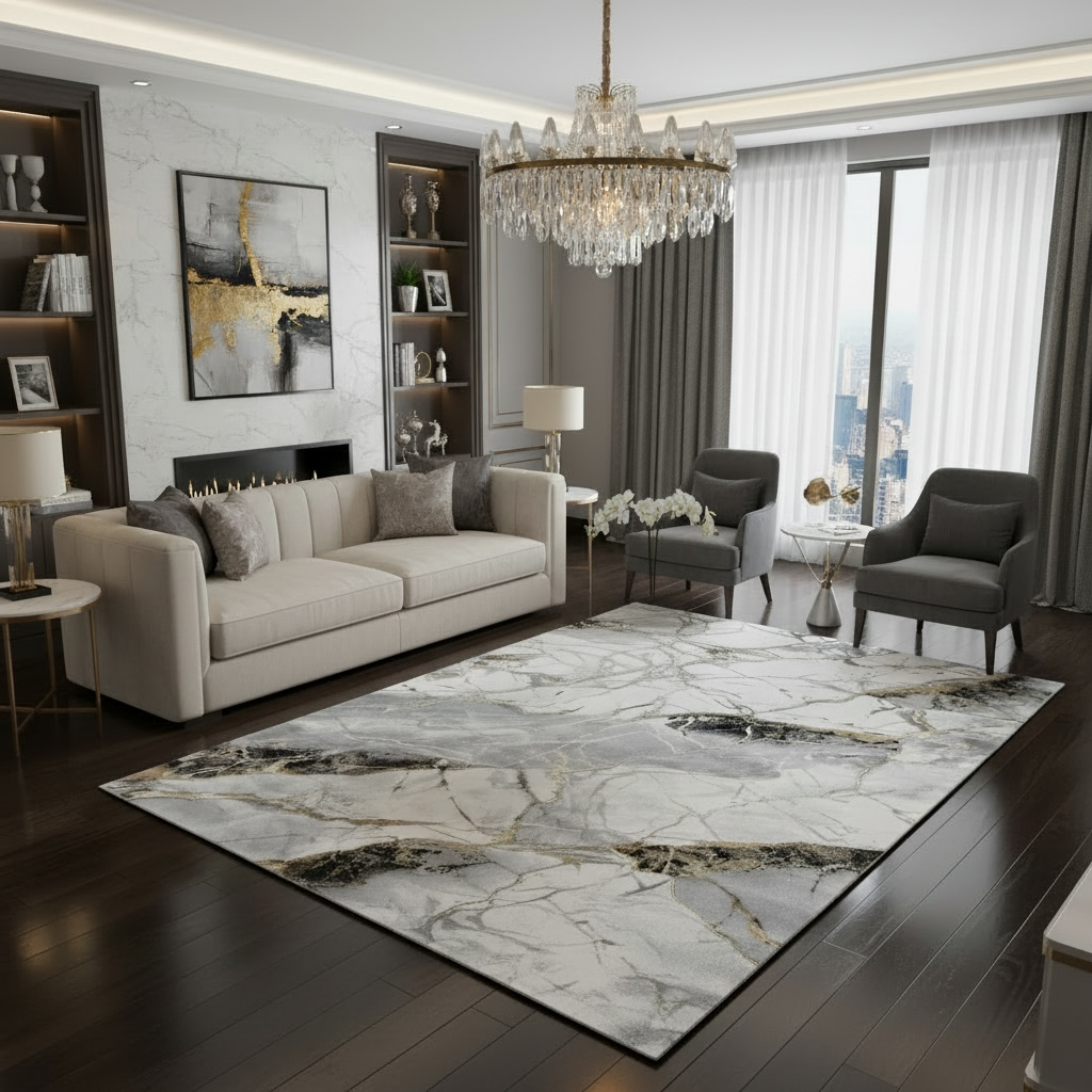 COVOR MAİSON ELYSEE 14845D GREY GOLD  ,Living, Dormitor, Modern