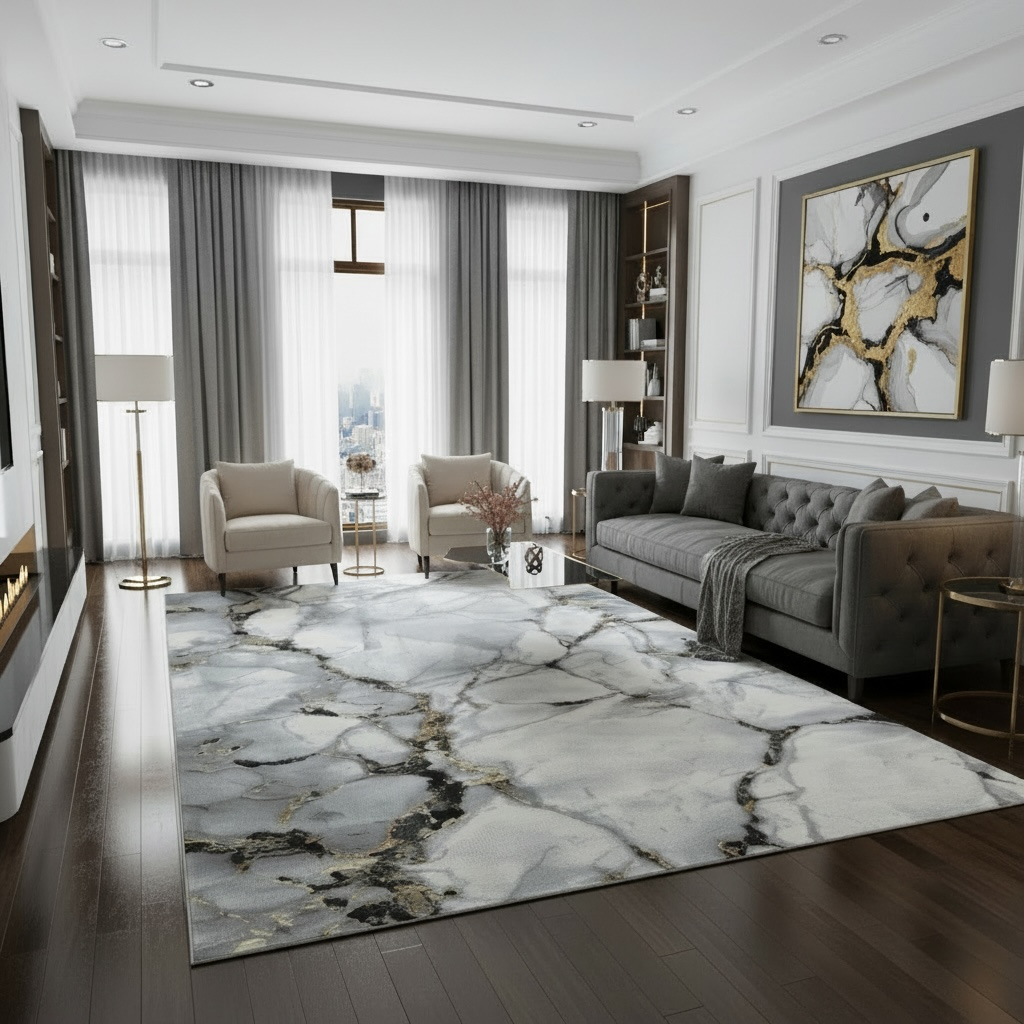 COVOR OASİS 14847D GREY YELLOW,Living, Dormitor, Modern