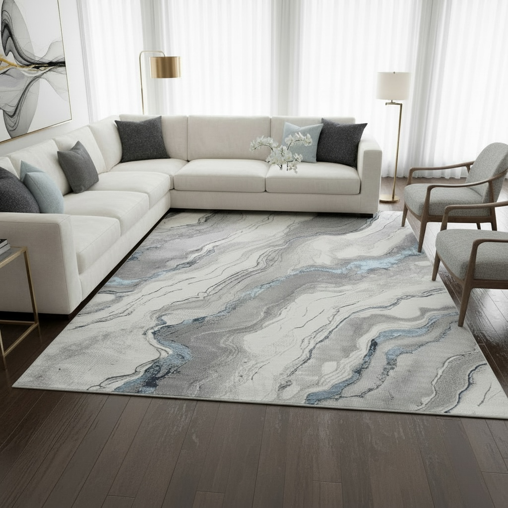 COVOR VELORA 9784A D.BLUE  ,Living, Dormitor, Modern