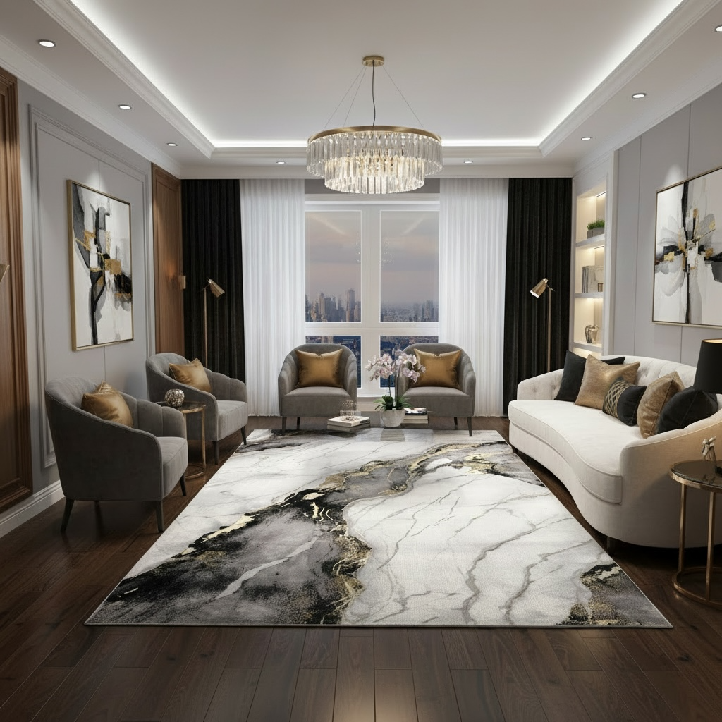 COVOR VERSAİ  14844D GREY YELLOW ,Living, Dormitor, Modern