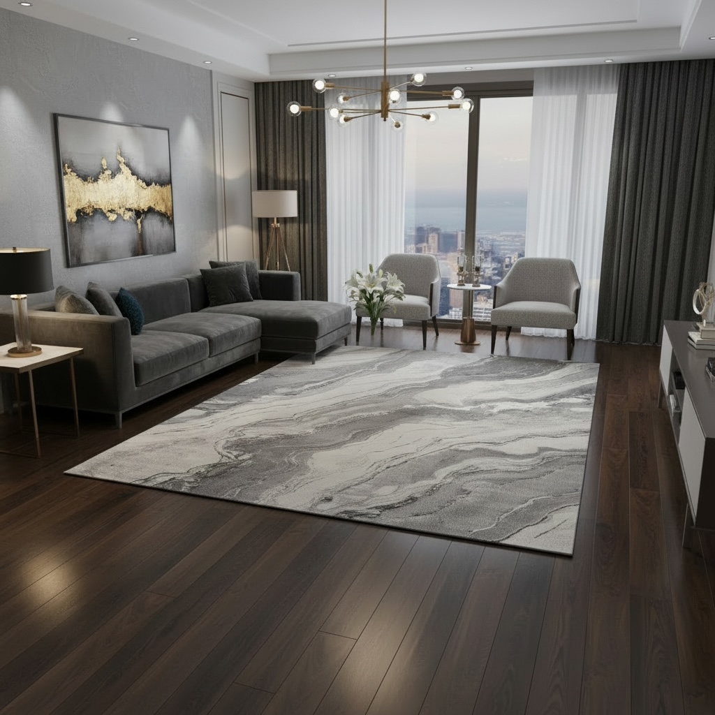 COVOR VELORA 9784A GREY POLY GREY ,Living, Dormitor, Modern