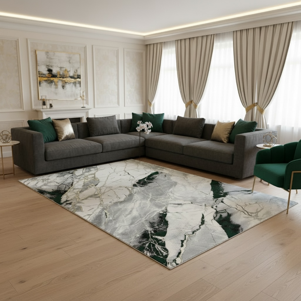 COVOR MAİSON ELYSEE 14845D GREY GREEN  ,Living, Dormitor, Modern